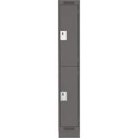Clean Line Lockers, 2 -tier, 12" x 18" x 76", Steel, Charcoal, Rivet (Assembled) Infinity Industrial Services Inc.