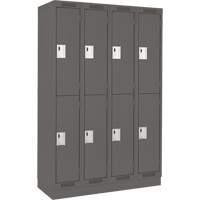 Clean Line Lockers, 2 -tier, Bank of 4, 48" x 18" x 76", Steel, Charcoal, Rivet (Assembled) Infinity Industrial Services Inc.