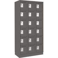 Clean Line Lockerette, 6 -tier, Bank of 3, 36" x 18" x 76", Steel, Charcoal, Rivet (Assembled) Infinity Industrial Services Inc.