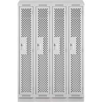 Clean Line Lockers, Bank of 4, 48" x 18" x 82", Steel, Grey, Rivet (Assembled), Perforated Infinity Industrial Services Inc.