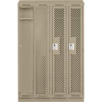 Clean Line Lockers, Bank of 4, 48" x 18" x 82", Steel, Grey, Rivet (Assembled), Perforated Infinity Industrial Services Inc.