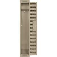 Clean Line Lockers, 12" x 15" x 72", Steel, Beige, Rivet (Assembled), Perforated Infinity Industrial Services Inc.