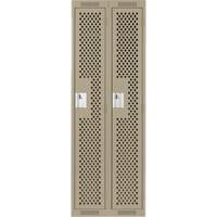 Clean Line Lockers, Bank of 2, 24" x 15" x 72", Steel, Beige, Rivet (Assembled), Perforated Infinity Industrial Services Inc.