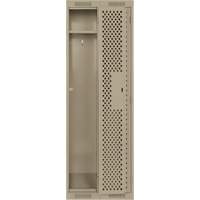 Clean Line Lockers, Bank of 2, 24" x 15" x 72", Steel, Beige, Rivet (Assembled), Perforated Infinity Industrial Services Inc.