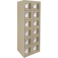 Assembled Lockerettes Clean Line Perforated Economy Lockers, 6 -tier, Bank of 2, 18" x 72" x 12", Steel Infinity Industrial Services Inc.