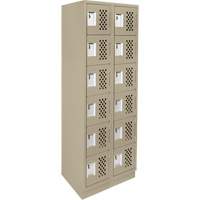 Assembled Lockerettes Clean Line Perforated Economy Lockers, 6 -tier, Bank of 2, 18" x 72" x 12", Steel Infinity Industrial Services Inc.