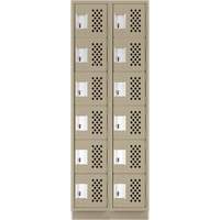 Assembled Lockerettes Clean Line Perforated Economy Lockers, 6 -tier, Bank of 2, 18" x 72" x 12", Steel Infinity Industrial Services Inc.