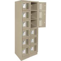 Assembled Lockerettes Clean Line Perforated Economy Lockers, 6 -tier, Bank of 2, 18" x 72" x 12", Steel Infinity Industrial Services Inc.