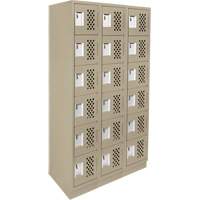 Assembled Lockerettes Clean Line Perforated Economy Lockers, 6 -tier, Bank of 3, 18" x 72" x 12", Steel Infinity Industrial Services Inc.