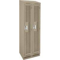 Clean Line Lockers, Bank of 2, 24" x 18" x 82", Steel, Beige, Rivet (Assembled), Perforated Infinity Industrial Services Inc.