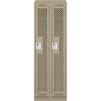 Clean Line Lockers, Bank of 2, 24" x 18" x 82", Steel, Beige, Rivet (Assembled), Perforated Infinity Industrial Services Inc.