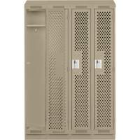 Clean Line Lockers, Bank of 4, 48" x 18" x 82", Steel, Beige, Rivet (Assembled), Perforated Infinity Industrial Services Inc.