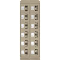 Clean-Line Perforated Lockerette, 6 -tier, Bank of 2, 15" x 72" x 12", Steel Infinity Industrial Services Inc.
