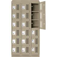 Clean-Line Perforated Lockerette, 6 -tier, Bank of 3, 15" x 72" x 12", Steel Infinity Industrial Services Inc.