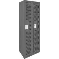 Clean Line Lockers, Bank of 2, 24" x 15" x 72", Steel, Charcoal, Rivet (Assembled), Perforated Infinity Industrial Services Inc.