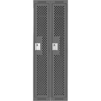 Clean Line Lockers, Bank of 2, 24" x 15" x 72", Steel, Charcoal, Rivet (Assembled), Perforated Infinity Industrial Services Inc.
