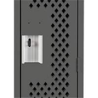 Clean Line Lockers, Bank of 2, 24" x 15" x 72", Steel, Charcoal, Rivet (Assembled), Perforated Infinity Industrial Services Inc.