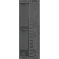 Clean Line Lockers, 2 -tier, Bank of 2, 24" x 15" x 72", Steel, Charcoal, Rivet (Assembled), Perforated Infinity Industrial Services Inc.