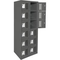 Assembled Lockerettes Clean Line Perforated Economy Lockers, 6 -tier, Bank of 2, 18" x 72" x 12", Steel Infinity Industrial Services Inc.