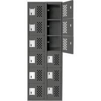 Assembled Lockerettes Clean Line Perforated Economy Lockers, 6 -tier, Bank of 2, 18" x 72" x 12", Steel Infinity Industrial Services Inc.