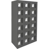 Assembled Lockerettes Clean Line Perforated Economy Lockers, 6 -tier, Bank of 3, 18" x 72" x 12", Steel Infinity Industrial Services Inc.