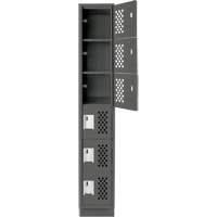 Assembled Lockerettes Clean Line Perforated Economy Lockers, 6 -tier, 18" x 72" x 12", Steel Infinity Industrial Services Inc.