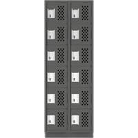 Assembled Lockerettes Clean Line Perforated Economy Lockers, 6 -tier, Bank of 2, 18" x 72" x 12", Steel Infinity Industrial Services Inc.