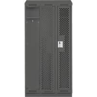 Clean Line Lockers, Bank of 3, 36" x 18" x 82", Steel, Charcoal, Rivet (Assembled), Perforated Infinity Industrial Services Inc.