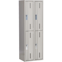 Concorde Heavy-Duty Lockers, 2 -tier, Bank of 2, 24" x 18" x 72", Steel, Grey, Welded (Assembled) Infinity Industrial Services Inc.