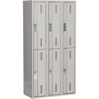 Concorde Heavy-Duty Lockers, 2 -tier, Bank of 3, 36" x 18" x 72", Steel, Grey, Welded (Assembled) Infinity Industrial Services Inc.