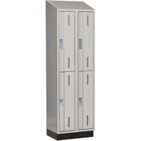 Concorde Heavy-Duty Lockers, 2 -tier, Bank of 2, 24" x 18" x 82", Steel, Grey, Welded (Assembled) Infinity Industrial Services Inc.