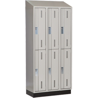 Concorde Heavy-Duty Lockers, 2 -tier, Bank of 3, 36" x 18" x 82", Steel, Grey, Welded (Assembled) Infinity Industrial Services Inc.