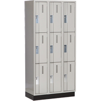 Concorde Heavy-Duty Lockers, 3 -tier, Bank of 3, 36" x 18" x 76", Steel, Grey, Welded (Assembled) Infinity Industrial Services Inc.