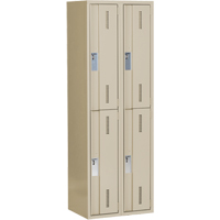 Concorde Heavy-Duty Lockers, 2 -tier, Bank of 2, 24" x 18" x 72", Steel, Beige, Welded (Assembled) Infinity Industrial Services Inc.
