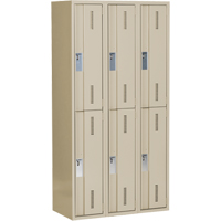 Concorde Heavy-Duty Lockers, 2 -tier, Bank of 3, 36" x 18" x 72", Steel, Beige, Welded (Assembled) Infinity Industrial Services Inc.