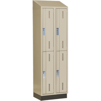 Concorde Heavy-Duty Lockers, 2 -tier, Bank of 2, 24" x 18" x 82", Steel, Beige, Welded (Assembled) Infinity Industrial Services Inc.