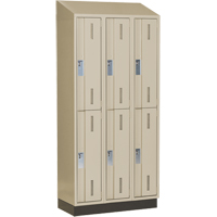 Concorde Heavy-Duty Lockers, 2 -tier, Bank of 3, 36" x 18" x 82", Steel, Beige, Welded (Assembled) Infinity Industrial Services Inc.