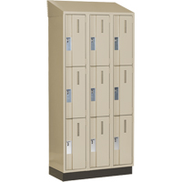 Concorde Heavy-Duty Lockers, 3 -tier, Bank of 3, 36" x 18" x 82", Steel, Beige, Welded (Assembled) Infinity Industrial Services Inc.