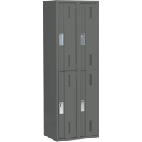 Concorde Heavy-Duty Lockers, 2 -tier, Bank of 2, 24" x 18" x 72", Steel, Charcoal, Welded (Assembled) Infinity Industrial Services Inc.