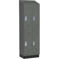 Concorde Heavy-Duty Lockers, 2 -tier, Bank of 2, 24" x 18" x 82", Steel, Charcoal, Welded (Assembled) Infinity Industrial Services Inc.