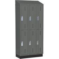 Concorde Heavy-Duty Lockers, 2 -tier, Bank of 3, 36" x 18" x 82", Steel, Charcoal, Welded (Assembled) Infinity Industrial Services Inc.