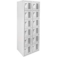 Clean Line Lockerettes, 6 -tier, Bank of 2, 18" x 72" x 12", Steel Infinity Industrial Services Inc.