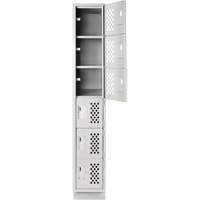 Assembled Lockerettes Clean Line Perforated Economy Lockers, 6 -tier, 18" x 72" x 12", Steel Infinity Industrial Services Inc.