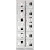 Assembled Lockerettes Clean Line Perforated Economy Lockers, 6 -tier, Bank of 2, 18" x 72" x 12", Steel Infinity Industrial Services Inc.