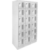 Assembled Lockerettes Clean Line Perforated Economy Lockers, 6 -tier, Bank of 3, 18" x 72" x 12", Steel Infinity Industrial Services Inc.