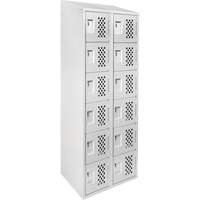 Clean-Line Perforated Lockerette, 6 -tier, Bank of 2, 15" x 72" x 12", Steel Infinity Industrial Services Inc.