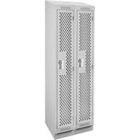 Clean Line Lockers, Bank of 2, 24" x 18" x 82", Steel, Grey, Rivet (Assembled), Perforated Infinity Industrial Services Inc.