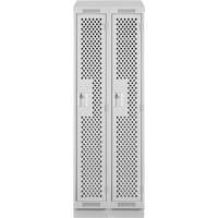 Clean Line Lockers, Bank of 2, 24" x 18" x 82", Steel, Grey, Rivet (Assembled), Perforated Infinity Industrial Services Inc.