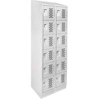 Clean-Line Perforated Lockerette, 6 -tier, Bank of 2, 15" x 72" x 12", Steel Infinity Industrial Services Inc.