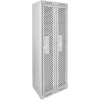 Clean Line Lockers, 2 -tier, 12" x 15" x 72", Steel, Grey, Rivet (Assembled), Perforated Infinity Industrial Services Inc.